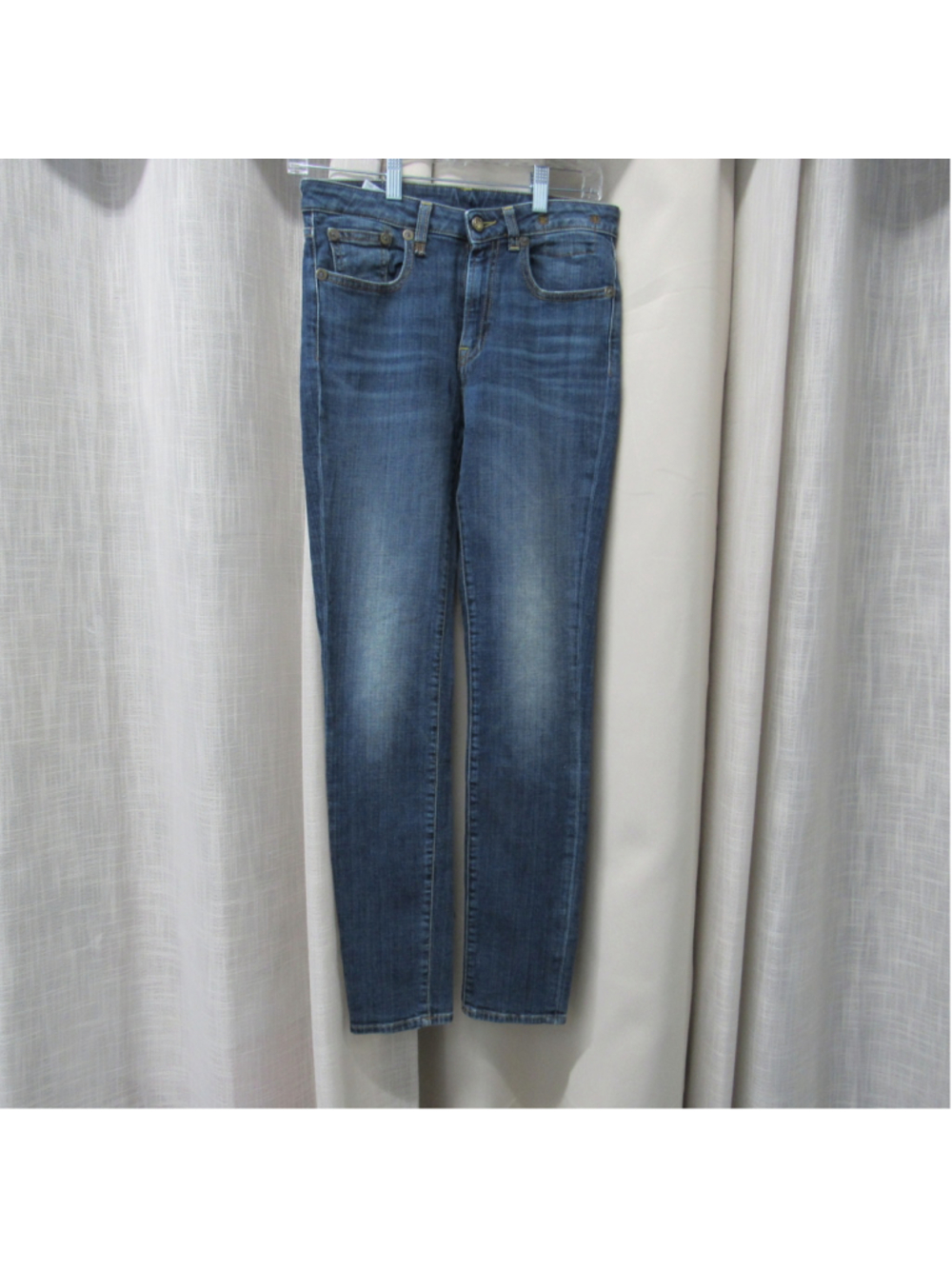 R13 Jenny Mid Rise Skinny Jeans 27 Dark Vintage Blue Italian Premium Denim